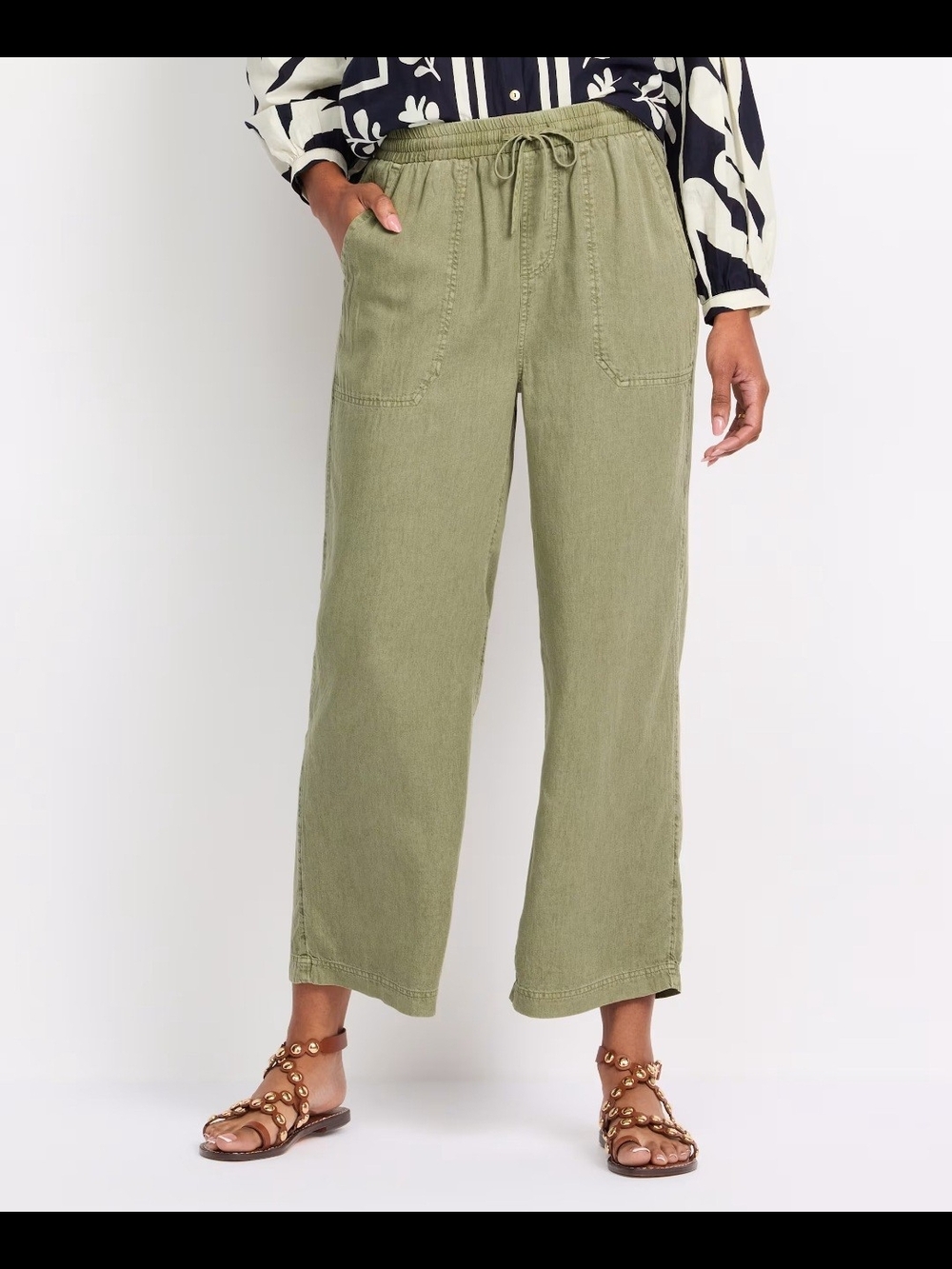 Dylan Super Soft Linen Blend Wide Leg Crop Pant